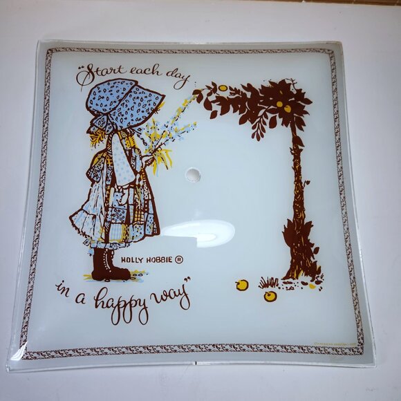 Vintage Holly Hobby Ceiling Light Glass Shade Cover 1970s Mid Century - Picture 2 of 16